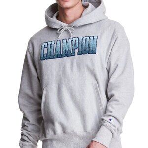 Champion Reverse Weave Hoodie Grey Ombre Block Logo Mens 2XL XXL GF68-586681 NWT